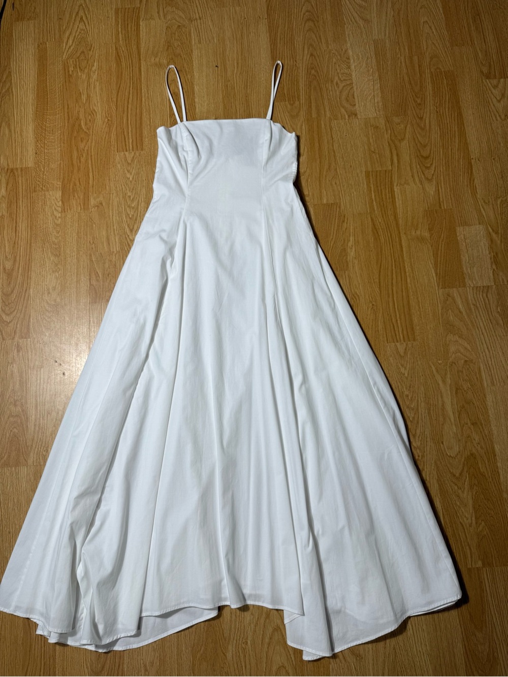 Zara White Strapless A-Line Maxi Dress with Spaghetti Straps - Size S ( NWT )